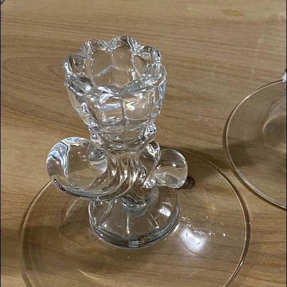 Vintage Set of 2 Cambridge Glass Cascade Glass Candle Holders - Picture 3 of 5